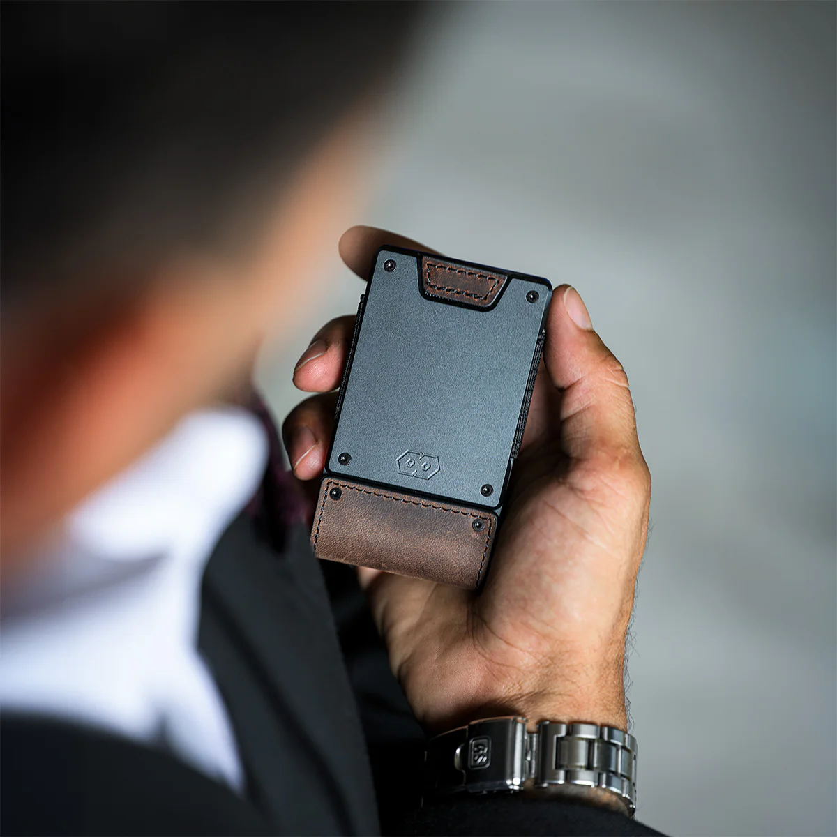 PROOF Wallet | The Founder | Top Grain Bomber Leather & Dark Gunmetal - Image 3