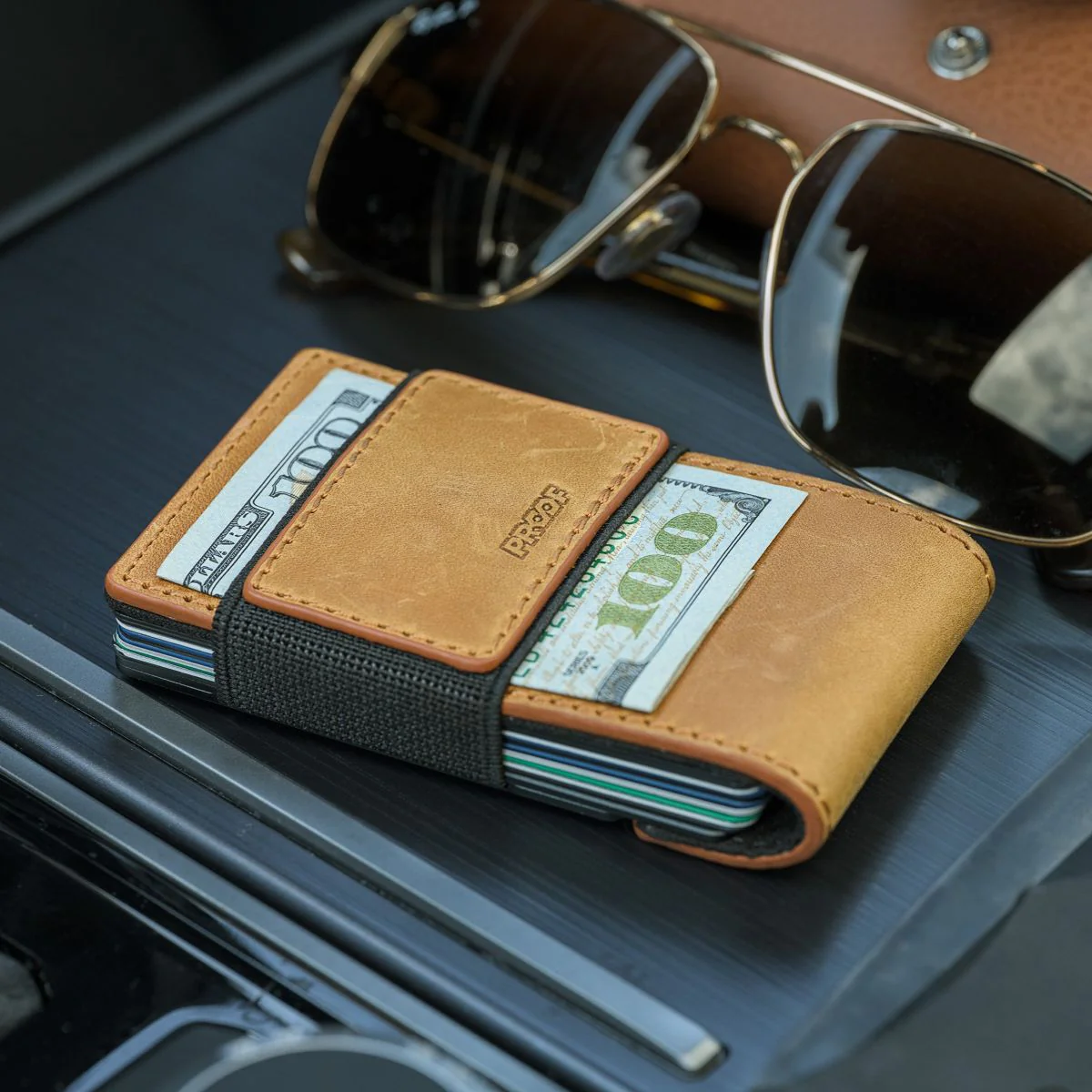 PROOF Wallet | The Executive | Tobacco Top Grain Leather & Dark Gunmetal - Image 3