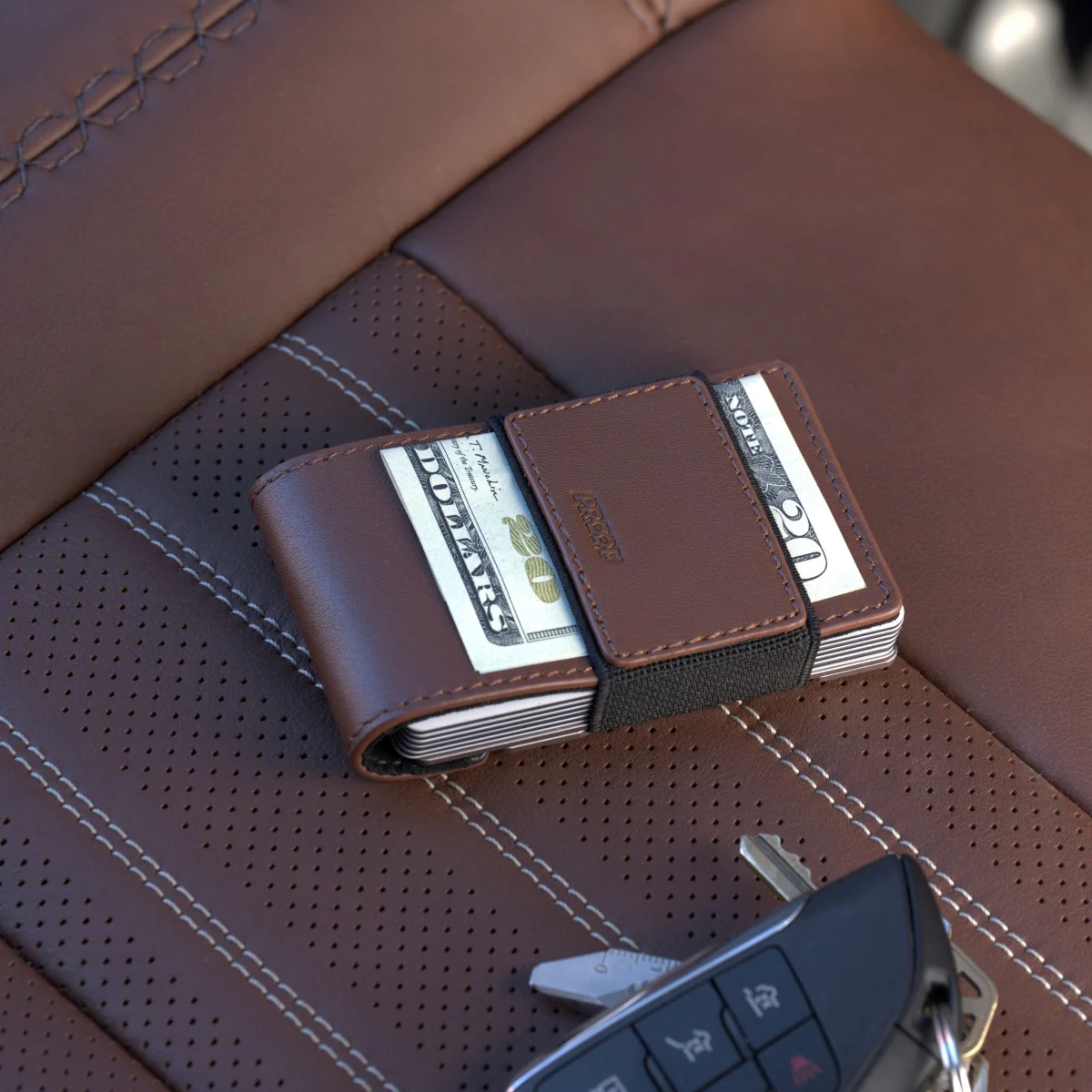PROOF Wallet | The Legacy | Burnished Oak Full Grain Leather & Satin Gunmetal - Image 4