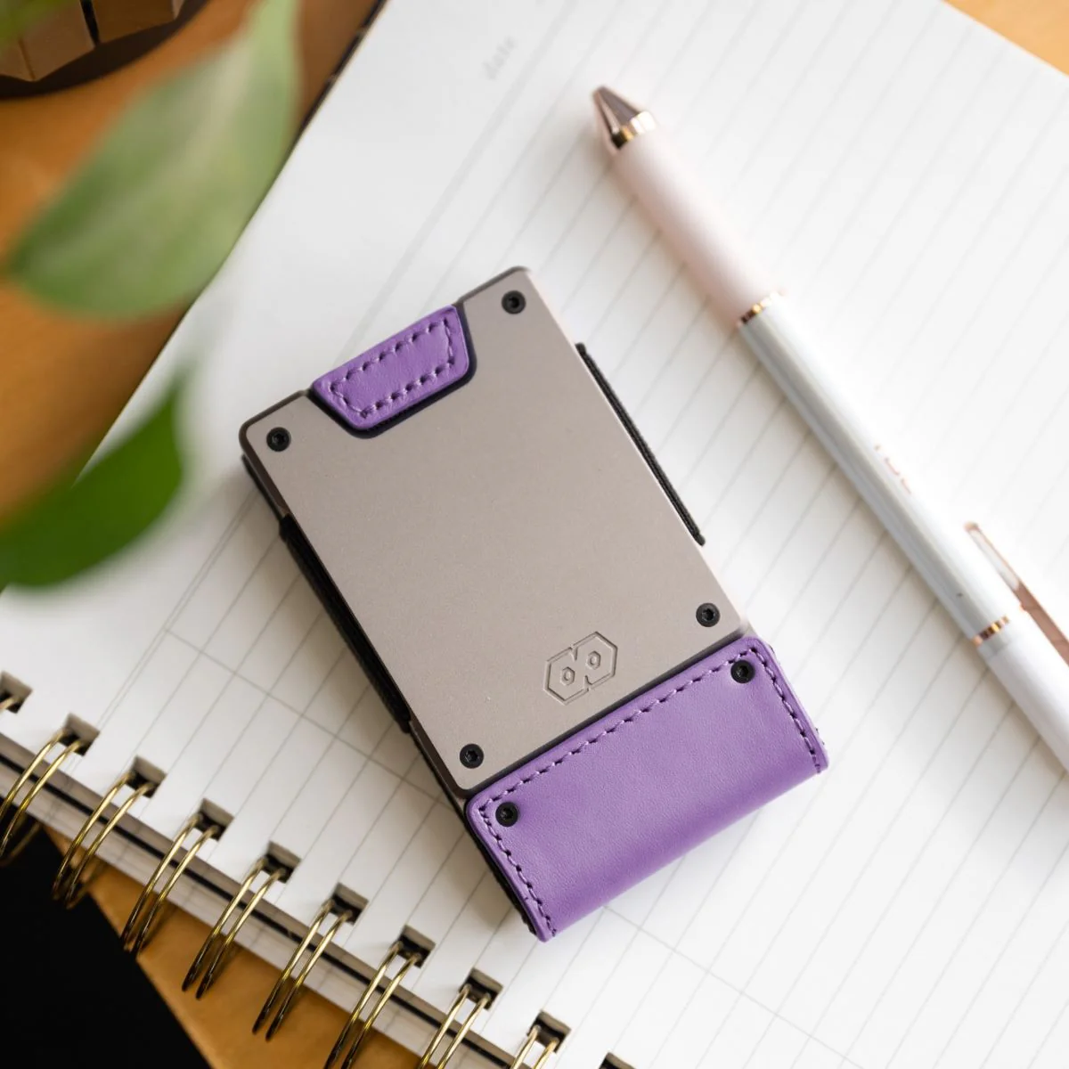 PROOF Wallet | The Lilac Bloom | Lilac Full Grain Leather & Satin Gunmetal - Image 2