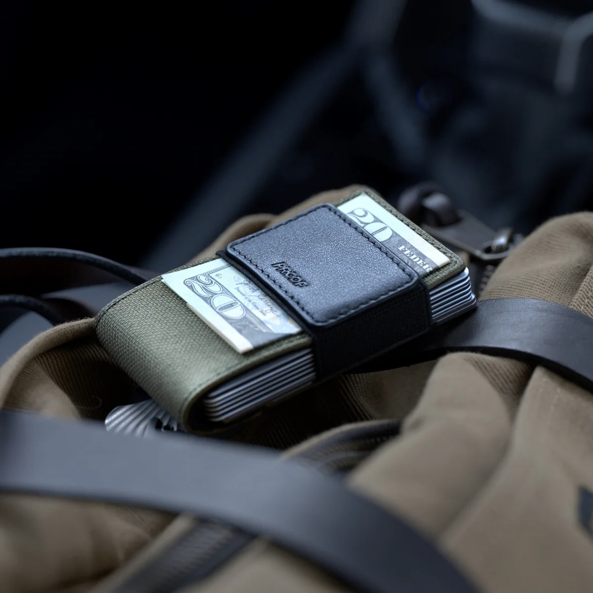 PROOF Wallet | The Operator | Olive Drab Ballistic Nylon & Black Full Grain Leather with Satin Gunmetal - Image 8